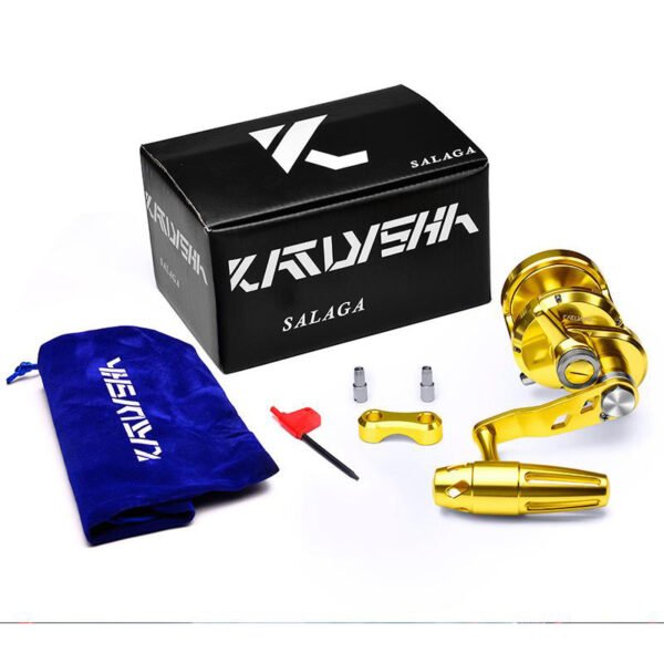 Manufacturer Custom Trolling Reels Gold 9+1BB Ball Bearing 5.7:1 Gear Ratio Fishing Reels for Jigging - Image 4