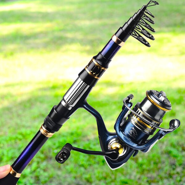 Bulk OEM Custom Fishing Gears Foldable Carbon Surf Fishing Rods Metal Spinning Reels Set
