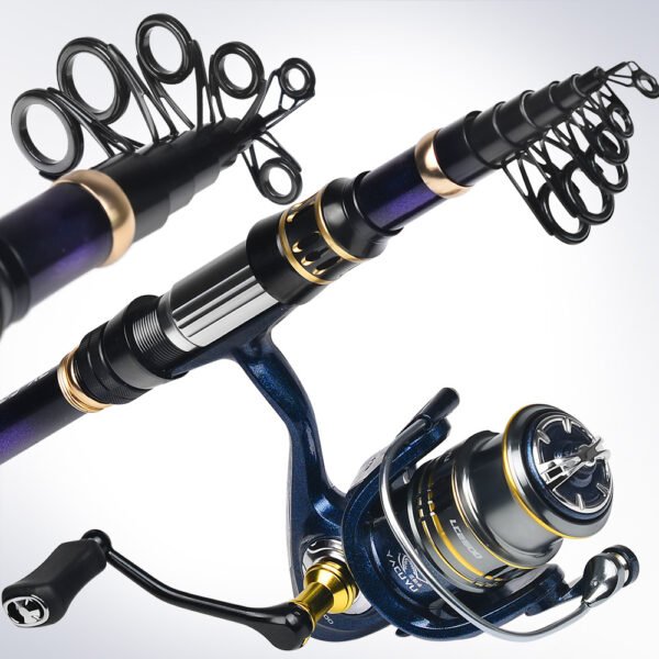 Bulk OEM Custom Fishing Gears Foldable Carbon Surf Fishing Rods Metal Spinning Reels Set - Image 4