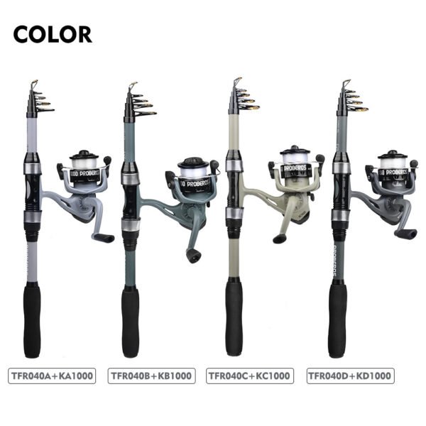 Factory OEM Spinning Fishing Rods Set Mini Fiberglass Spinning Rods and Metal 5.2:1 Gear Ratio Spinning Reels - Image 4