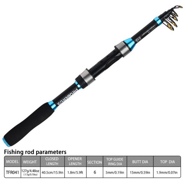 Custom Oudoor Fishing Set Glassfiber Spinning Fishing Rods with Spinning Reels - Image 2