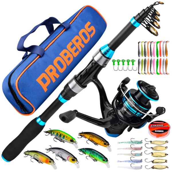 Custom Oudoor Fishing Set Glassfiber Spinning Fishing Rods with Spinning Reels - Image 4