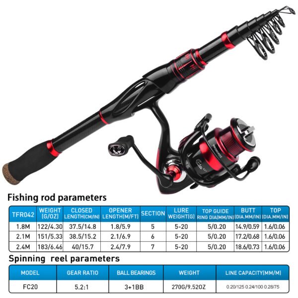 OEM Telescopic Long-casting Fishing Rod with Fishing Reels - Image 8